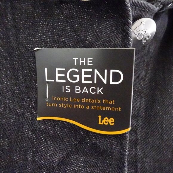 Lee Denim Jacket Women's Size L Black Stretch Jean Jacket Button Front - Picture 6 of 10